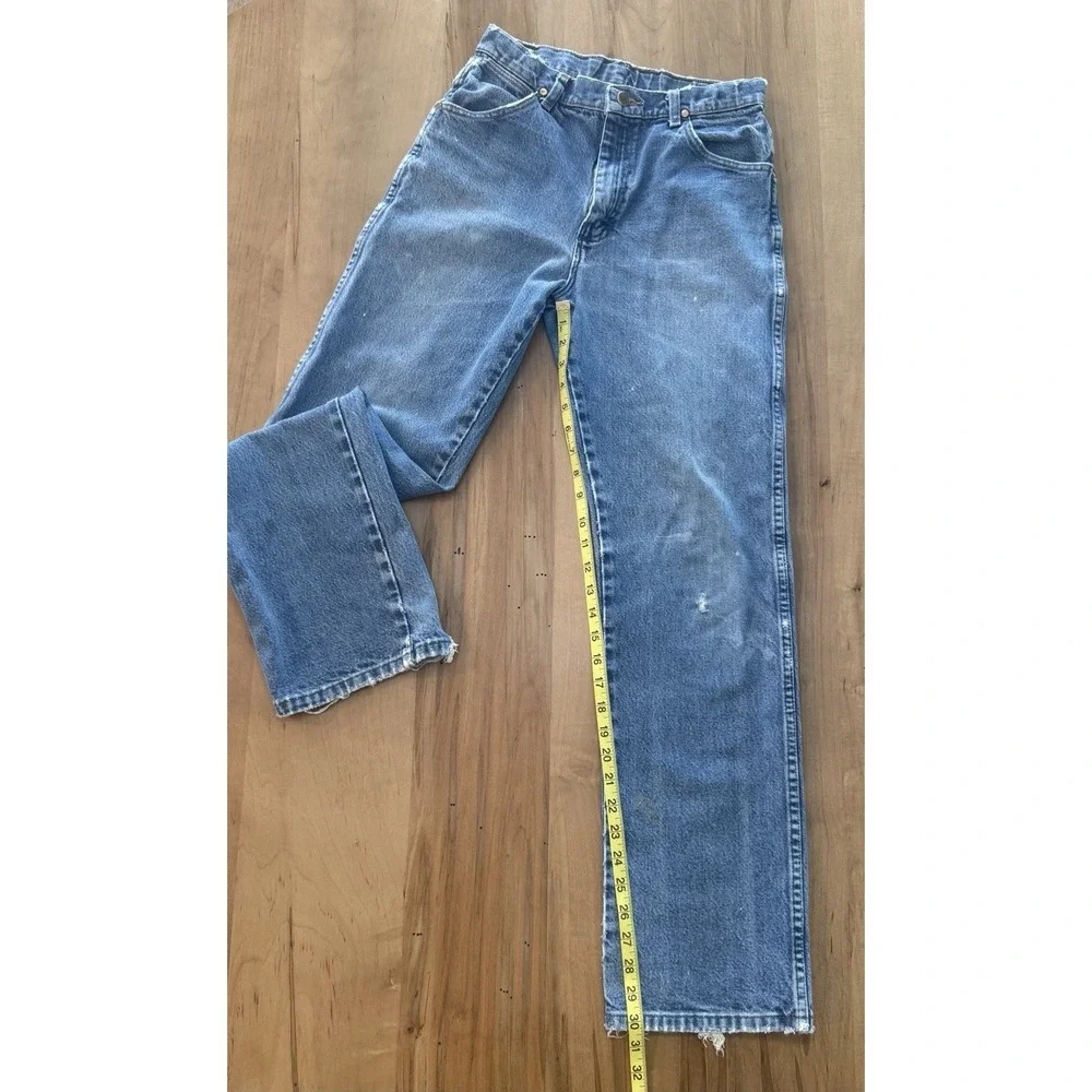 Wrangler 1013MWZ Slim Cowboy Cut Jeans Light Blue Distressed Farm Worn 28x30